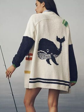 Anthropologie Maeve Wale Nautical Buoy Cardigan Sweater - Women’s XXS / XS